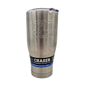 Orca Chaser 27 oz Stainless Steel Tumbler Gastrogard Omeprazole Promo Silver NEW
